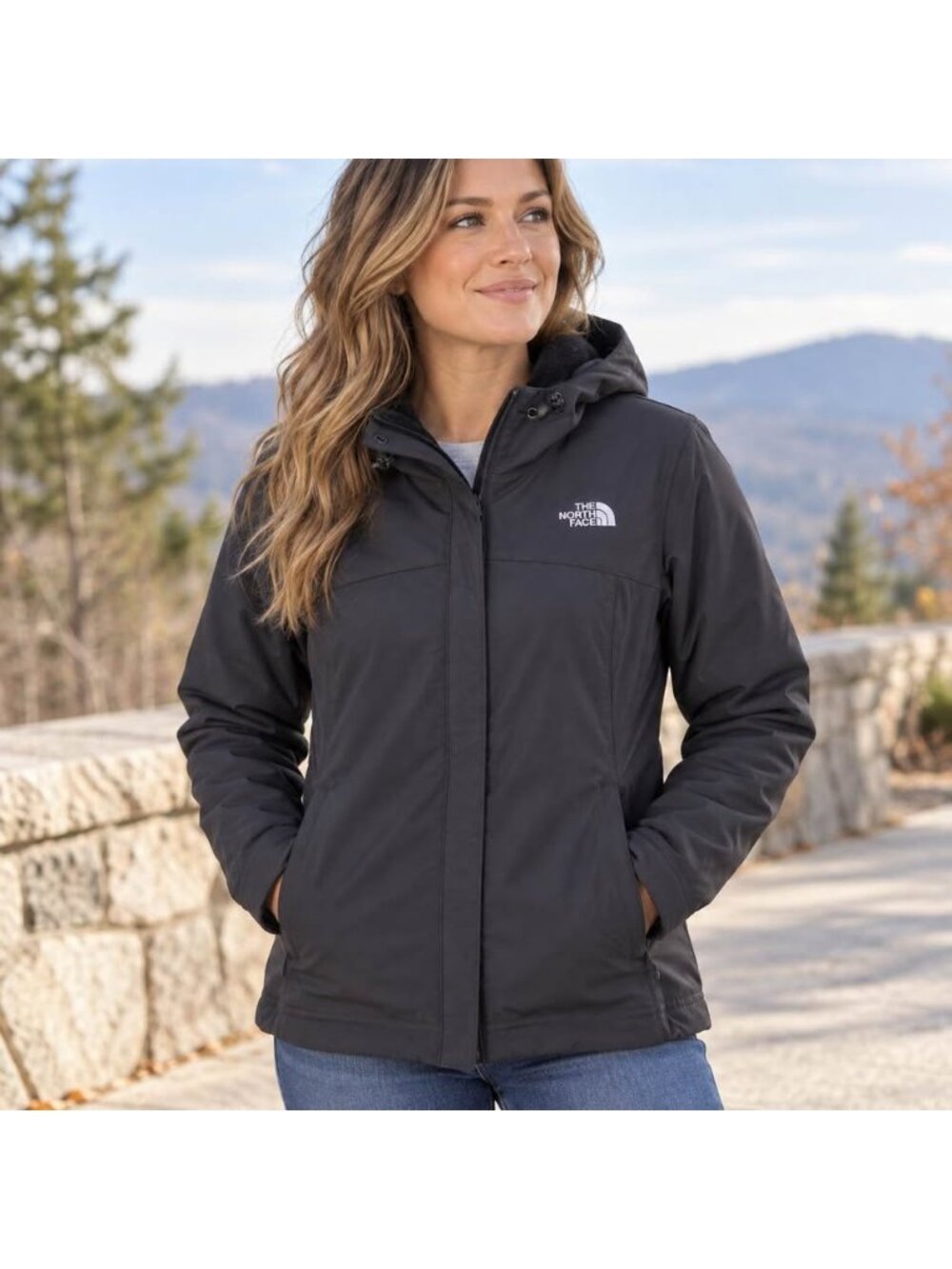 The North Face Women’s Fleece-Lined Hooded Jacket Large Black
